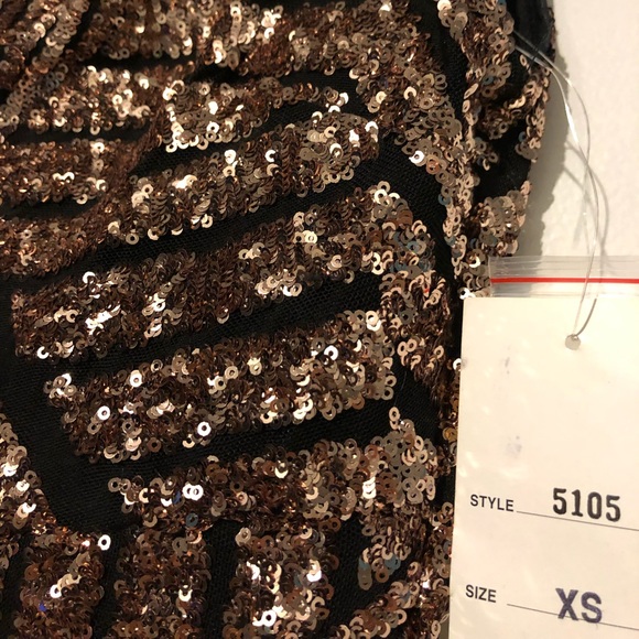 Gorgeous Black and Rose Gold/Bronze Sequin Gown - Picture 6 of 8